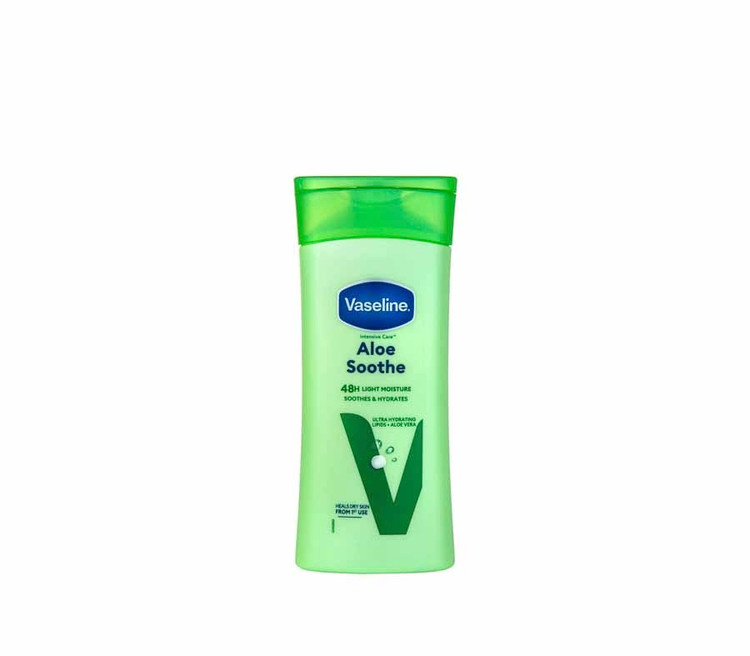 لوسیون بدن آلوئه ورا 200 میل وازلین Vaseline Aloe Soothe Body Lotion 200Ml